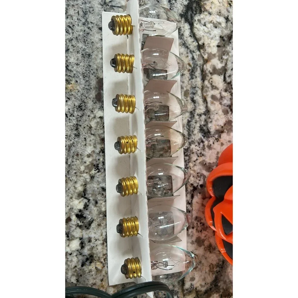 Vintage Halloween Blow Mold Pumpkins String Lights